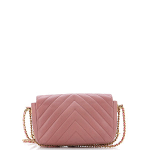 Chain Around CC Flap Bag Chevron Lambskin Mini
