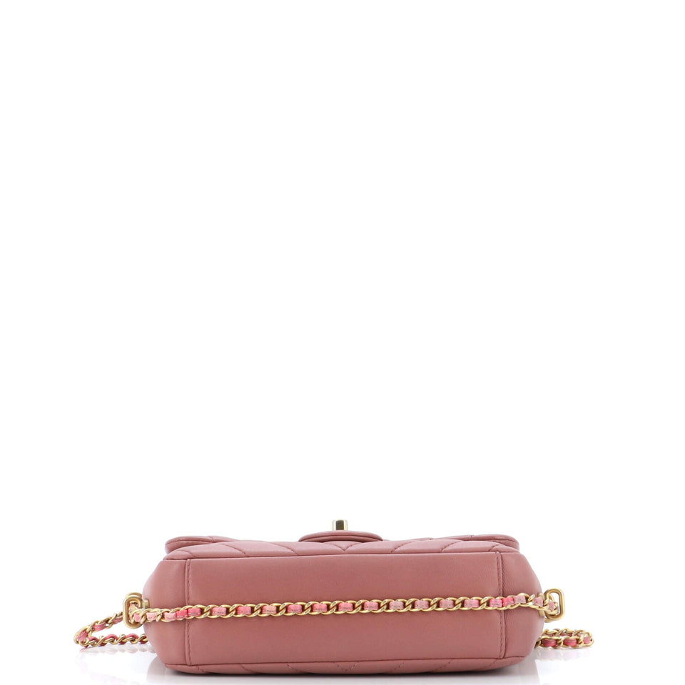 Chain Around CC Flap Bag Chevron Lambskin Mini