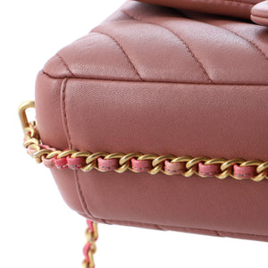 Chain Around CC Flap Bag Chevron Lambskin Mini