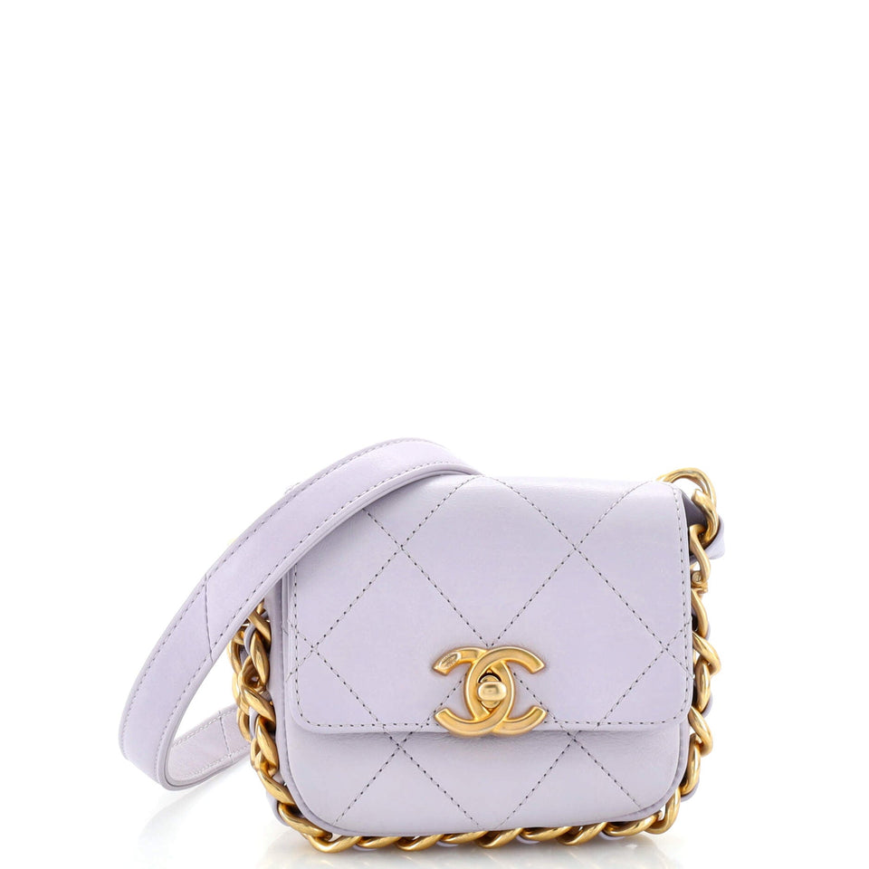 Framing Chain Flap Bag Quilted Calfskin Mini