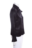 Chanel Black Silk Satin Blouse SZ 38