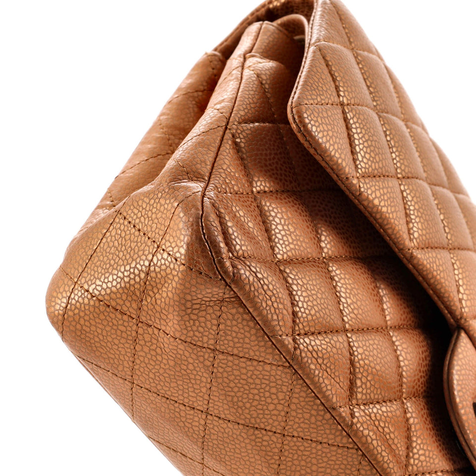 Classic Double Flap Bag Quilted Metallic Caviar Medium