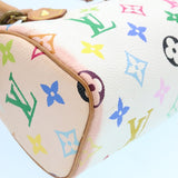 LOUIS VUITTON Monogram Multicolor Mini Speedy Hand Bag White M92645 Auth 25763