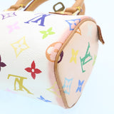LOUIS VUITTON Monogram Multicolor Mini Speedy Hand Bag White M92645 Auth 25763