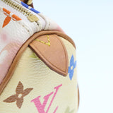 LOUIS VUITTON Monogram Multicolor Mini Speedy Hand Bag White M92645 Auth 25763