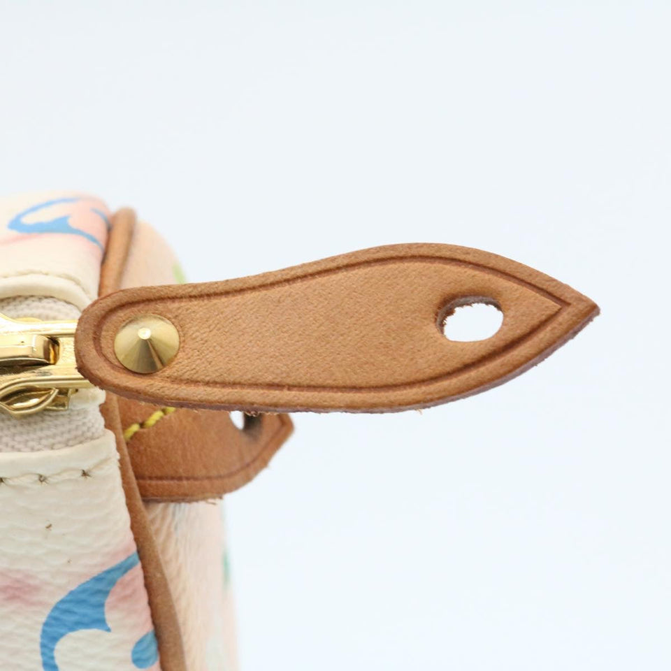 LOUIS VUITTON Monogram Multicolor Mini Speedy Hand Bag White M92645 Auth 25763