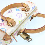 LOUIS VUITTON Monogram Multicolor Mini Speedy Hand Bag White M92645 Auth 25763
