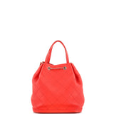 CC Drawstring Bucket Bag Quilted Calfskin Medium