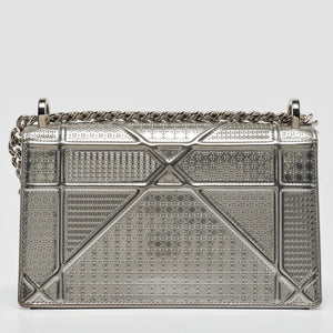 Dior Silver Patent Leather Small Diorama Shoulder Bag