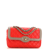 Two Tone Flap Bag Quilted Lambskin Small