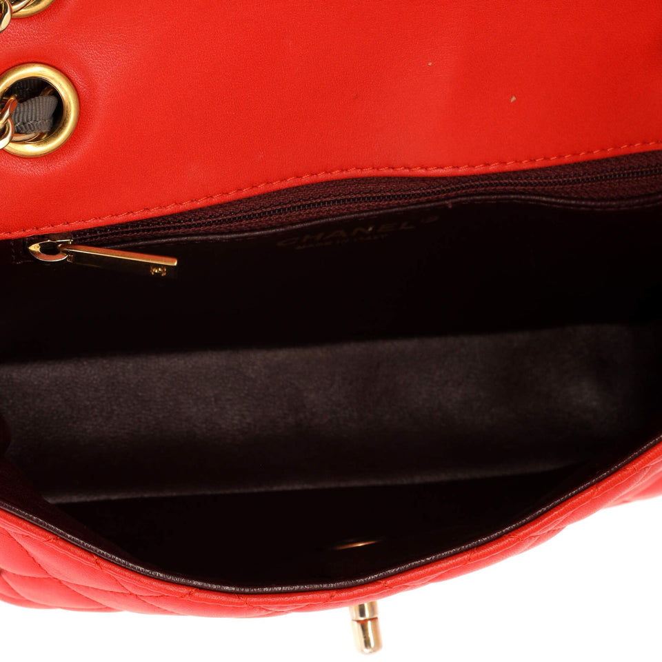 Two Tone Flap Bag Quilted Lambskin Small