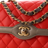 Two Tone Flap Bag Quilted Lambskin Small