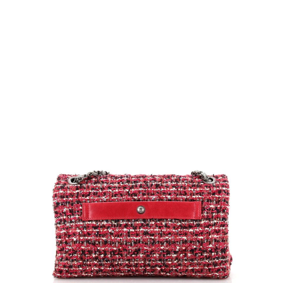 CC Chain Flap Bag Quilted Embellished Tweed and Quilted Calfskin Small