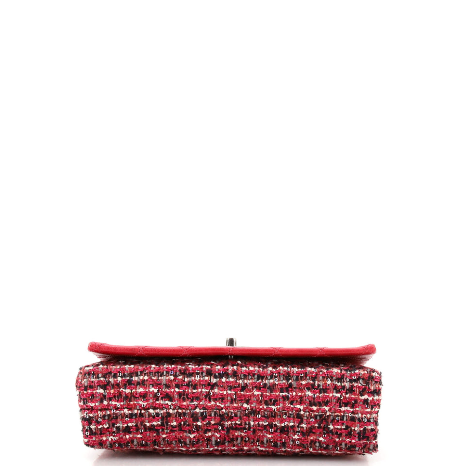 CC Chain Flap Bag Quilted Embellished Tweed and Quilted Calfskin Small