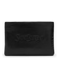 Men's Padded Leather Clutch Bag With Logo in Black | 779526AADA1