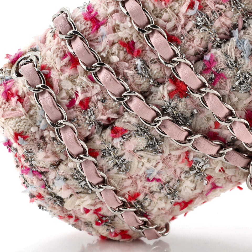 Classic Single Flap Bag Quilted Tweed and Ribbon Mini