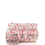 Classic Single Flap Bag Quilted Tweed and Ribbon Mini