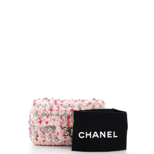 Classic Single Flap Bag Quilted Tweed and Ribbon Mini