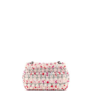 Classic Single Flap Bag Quilted Tweed and Ribbon Mini