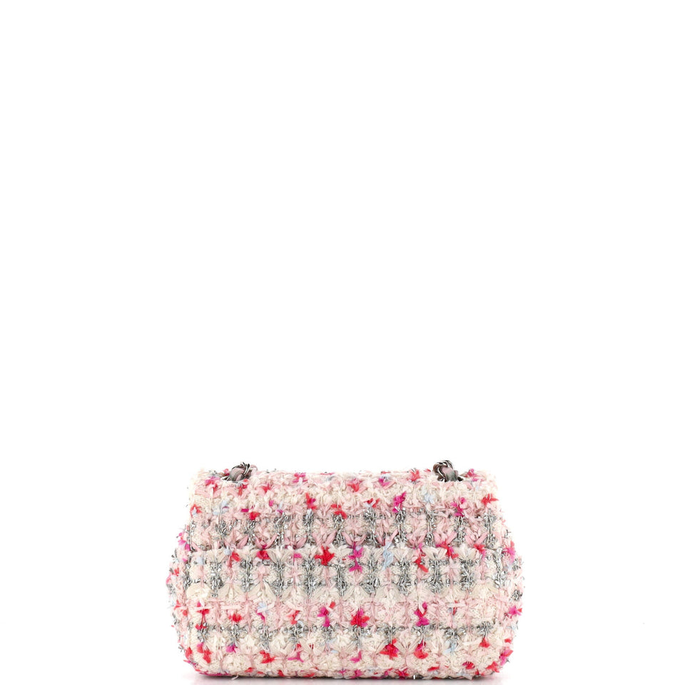 Classic Single Flap Bag Quilted Tweed and Ribbon Mini