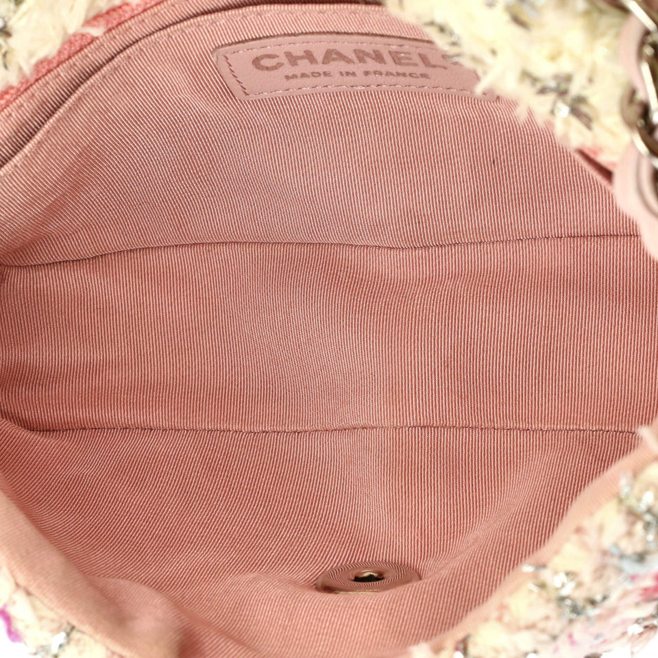 Classic Single Flap Bag Quilted Tweed and Ribbon Mini