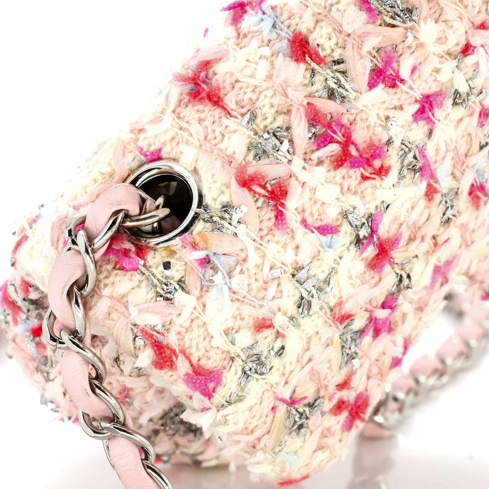 Classic Single Flap Bag Quilted Tweed and Ribbon Mini