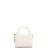 Kelly Top Handle Clutch with Chain Quilted Shiny Aged Calfskin