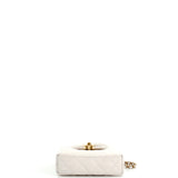 Kelly Top Handle Clutch with Chain Quilted Shiny Aged Calfskin