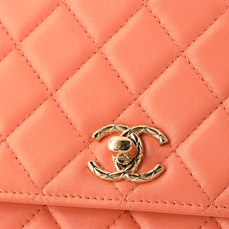 Trendy CC Wallet on Chain NM Quilted Lambskin