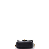 Twist Your Buttons Flap Bag Quilted Caviar Mini