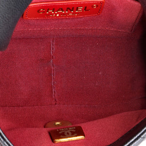Twist Your Buttons Flap Bag Quilted Caviar Mini