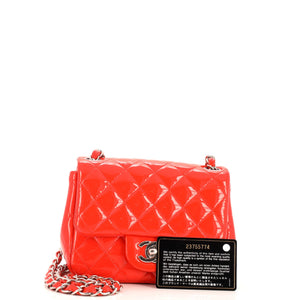 Square Classic Single Flap Bag Quilted Patent Mini