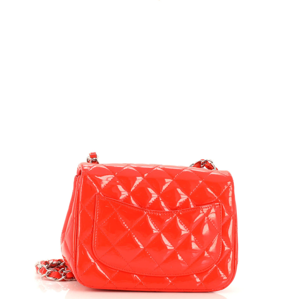 Square Classic Single Flap Bag Quilted Patent Mini