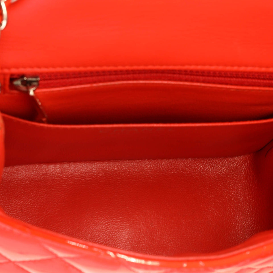 Square Classic Single Flap Bag Quilted Patent Mini