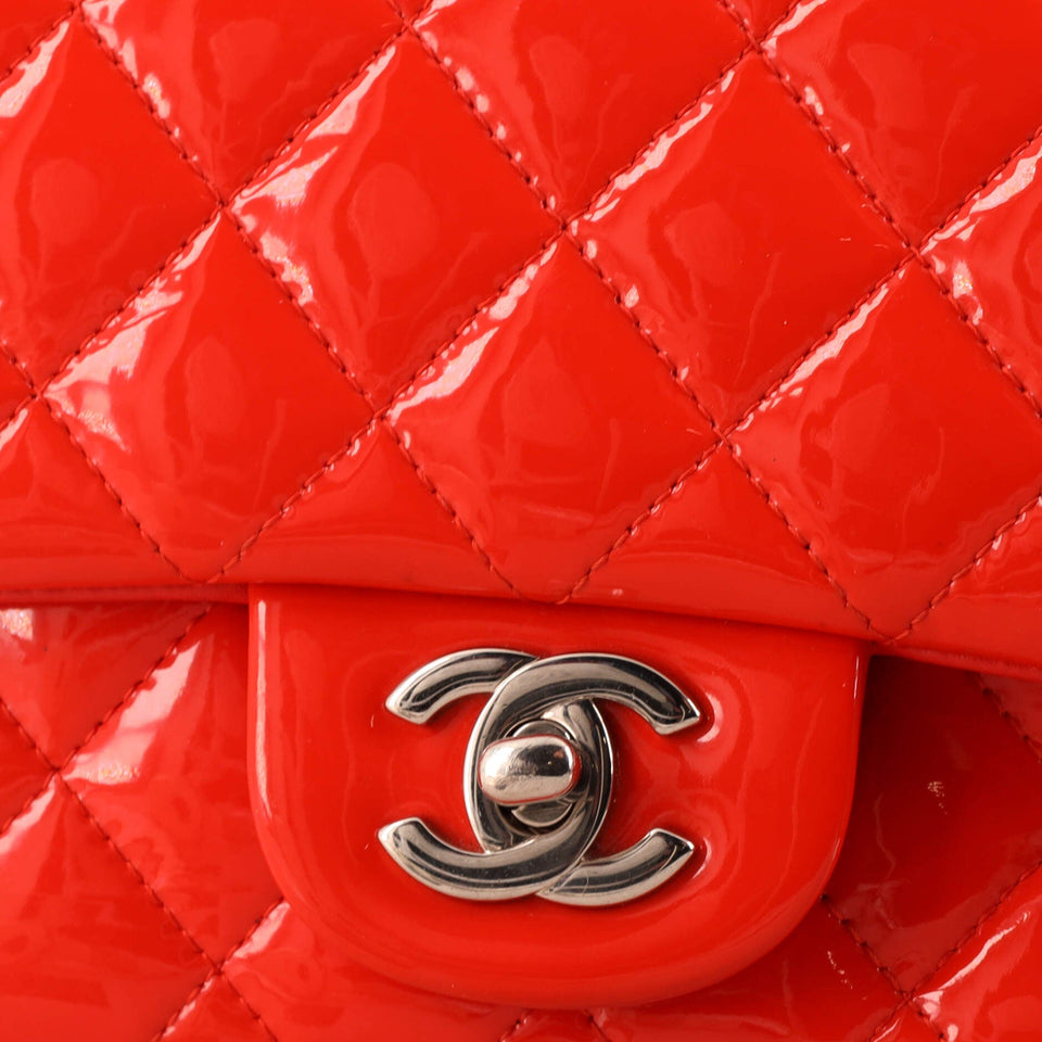 Square Classic Single Flap Bag Quilted Patent Mini