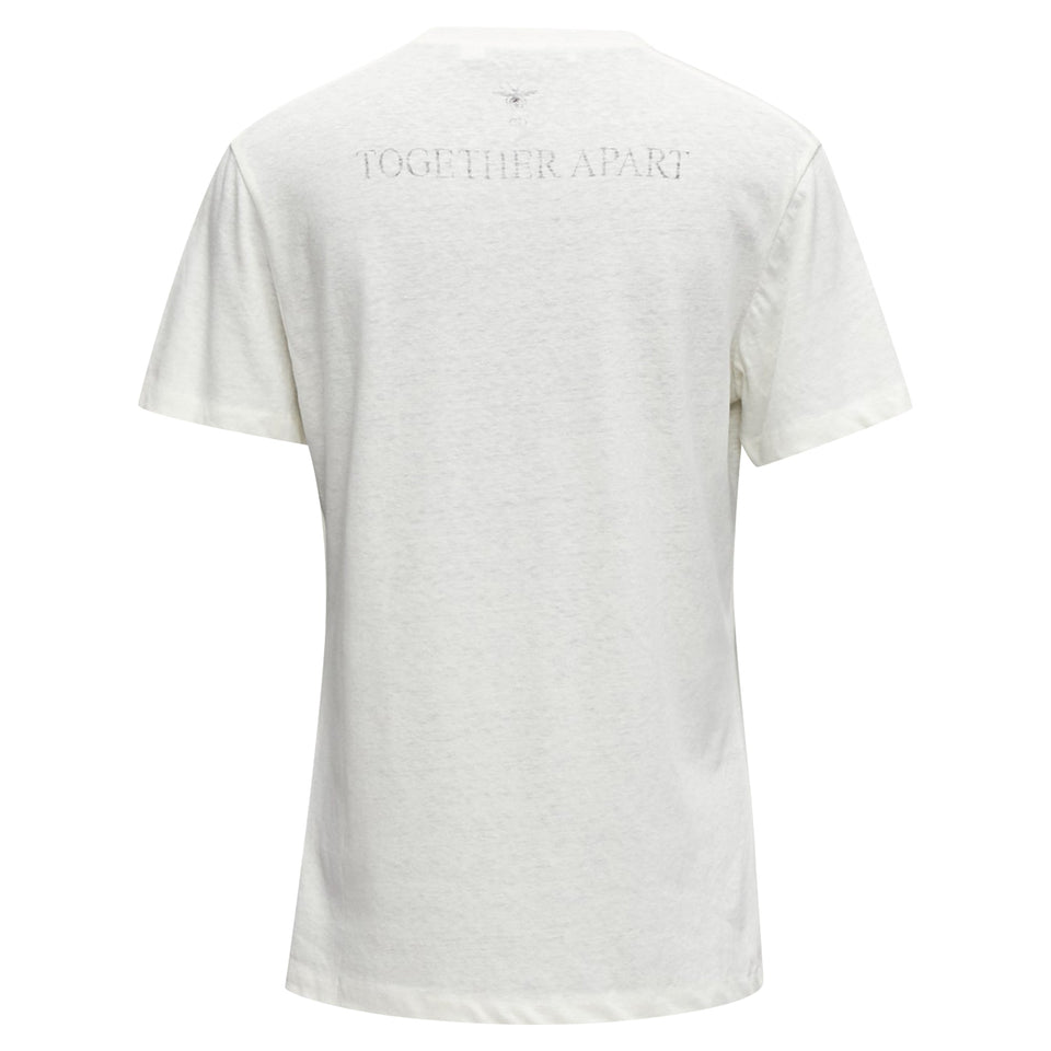 Dior MMXX Together Apart Print Washed Cotton Linen Sleeve Tshirt