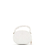 CC Ruched Oval Top Handle Quilted Lambskin Mini