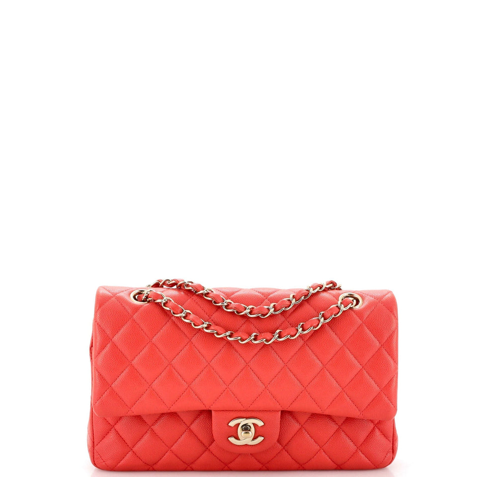 CHANEL Classic Double Flap Bag Quilted Caviar Medium