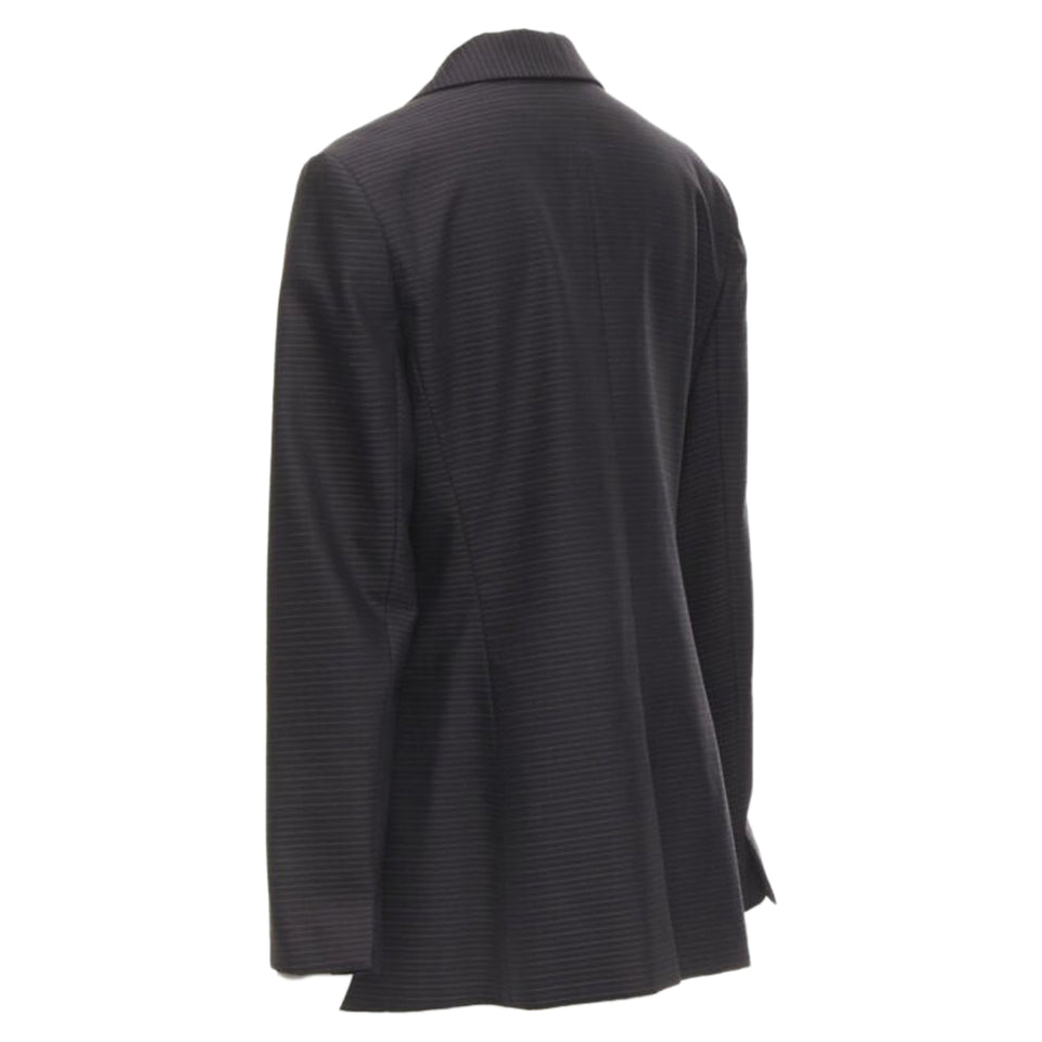 Christian Dior wool silk horizontal pinstripe blazer jacket