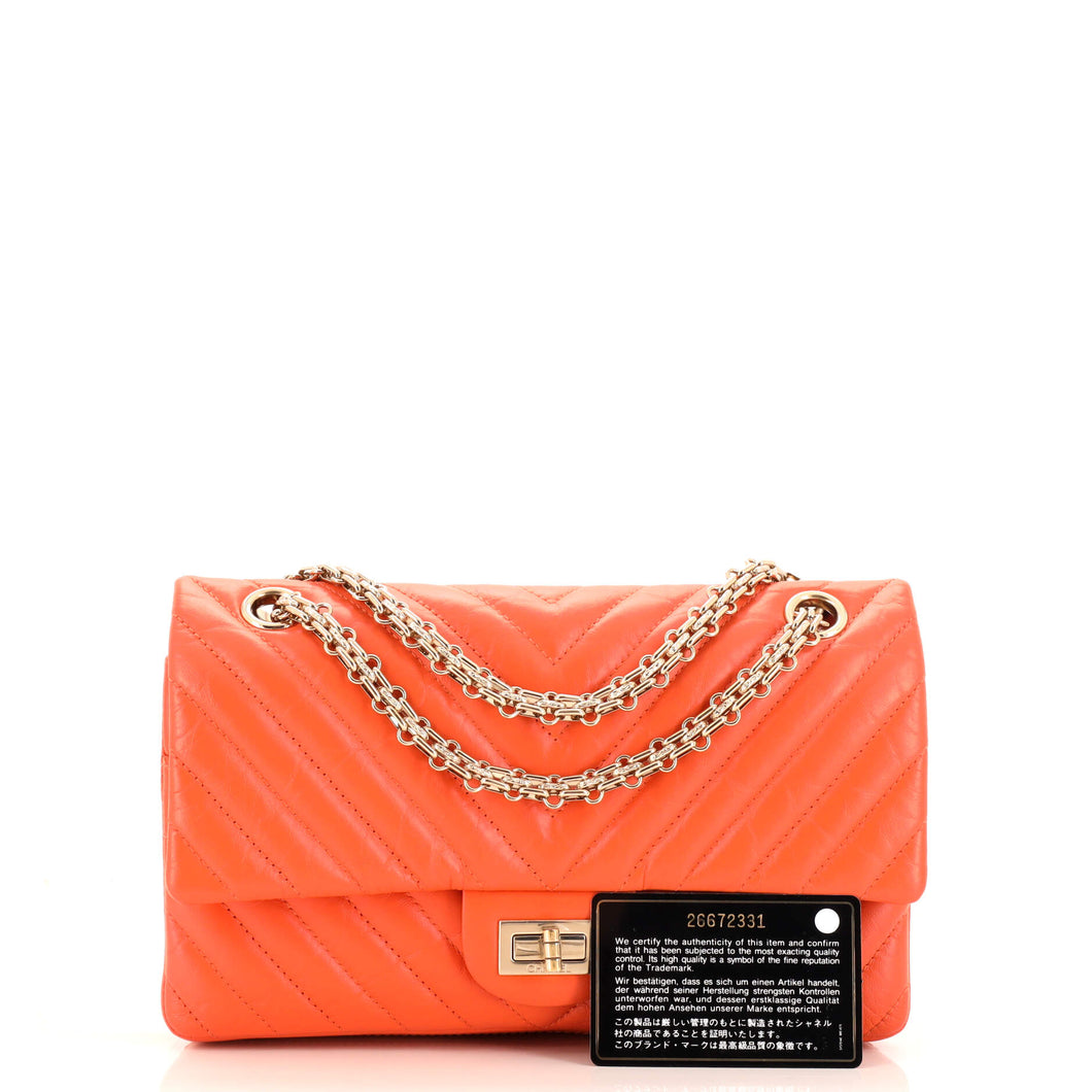 Reissue 2.55 Flap Bag Chevron Aged Calfskin 225