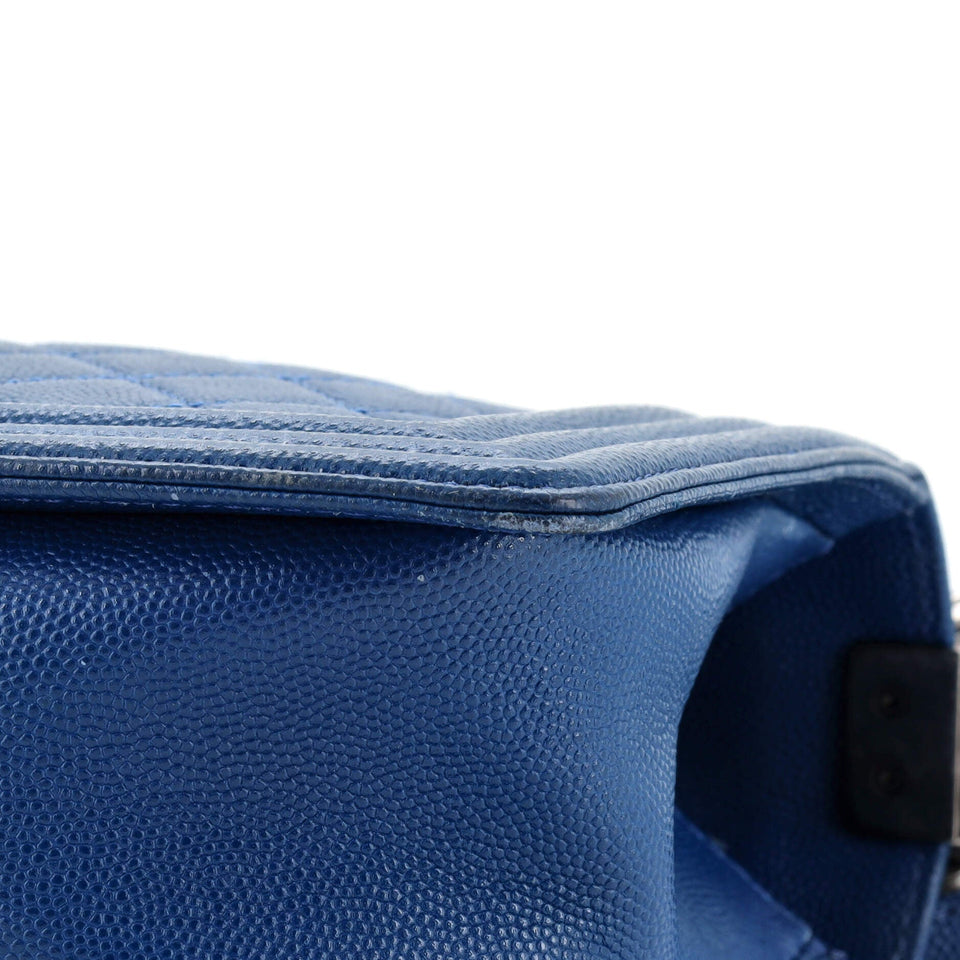 Boy Flap Bag Quilted Caviar Old Medium
