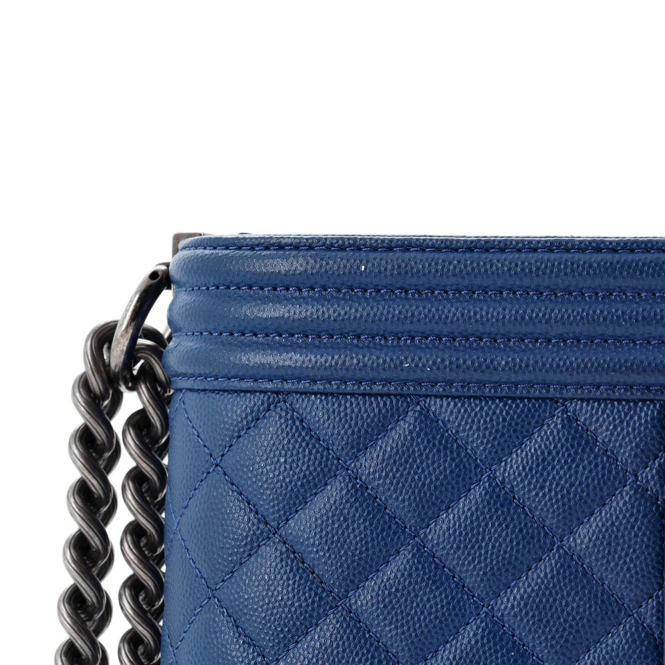 Boy Flap Bag Quilted Caviar Old Medium