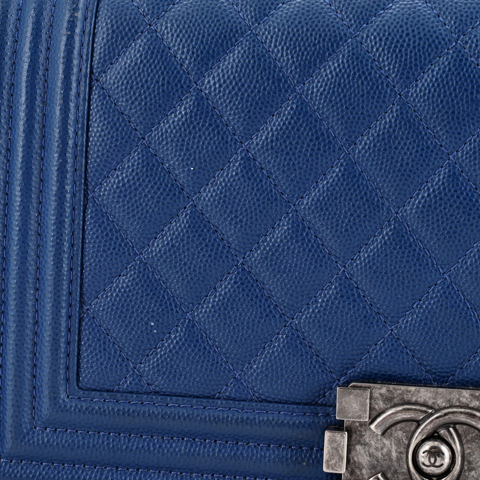 Boy Flap Bag Quilted Caviar Old Medium