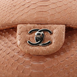 Classic Double Flap Bag Python Jumbo