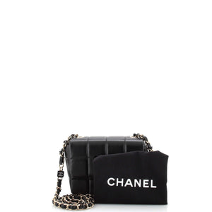 Monacoco Logo Blocks Square Flap Bag Quilted Lambskin with Resin Mini