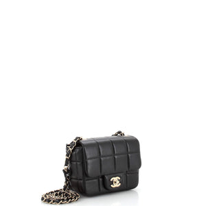 Monacoco Logo Blocks Square Flap Bag Quilted Lambskin with Resin Mini