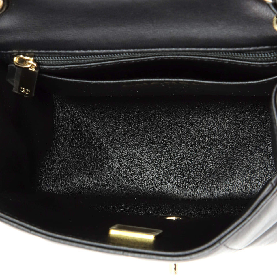 Monacoco Logo Blocks Square Flap Bag Quilted Lambskin with Resin Mini