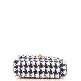 19 Flap Bag Quilted Houndstooth Tweed and Ribbon Medium