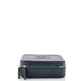 Filigree Vanity Case Quilted Iridescent Caviar Medium
