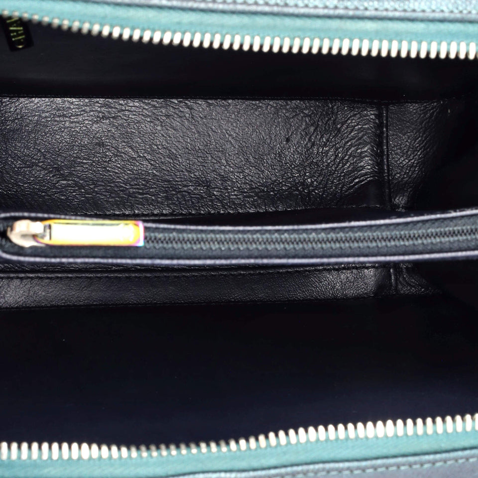 Filigree Vanity Case Quilted Iridescent Caviar Medium
